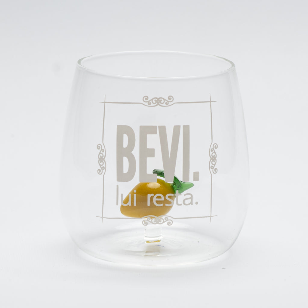 Set 4 Bicchieri Limòra Tumbler con Limone 3D e Frasi Divertenti