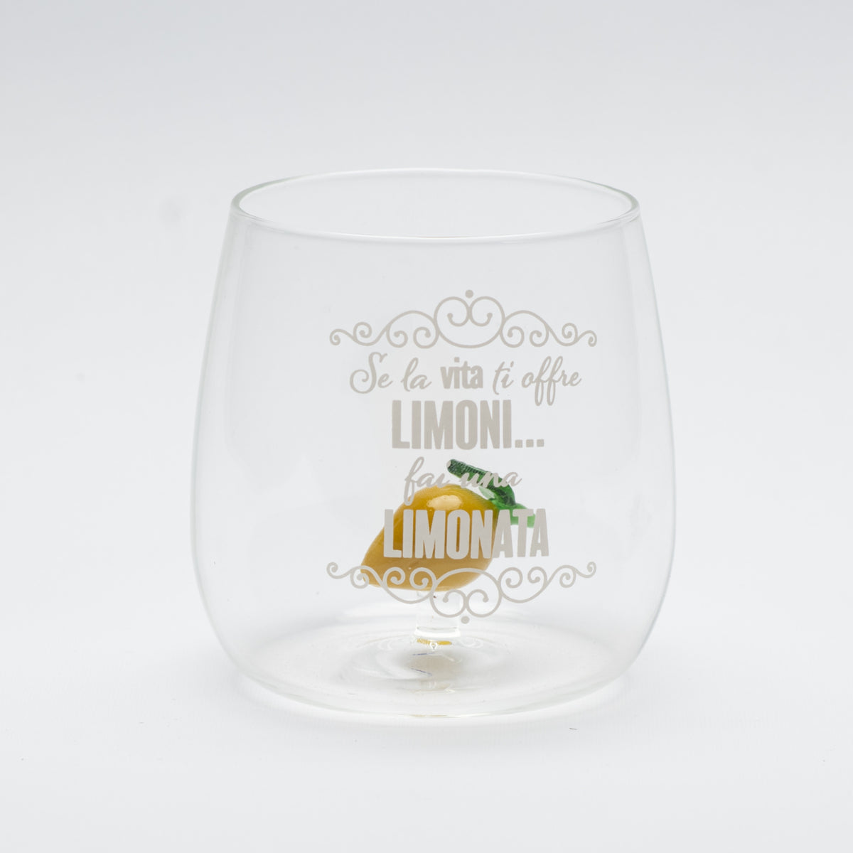 Set 4 Bicchieri Limòra Tumbler con Limone 3D e Frasi Divertenti