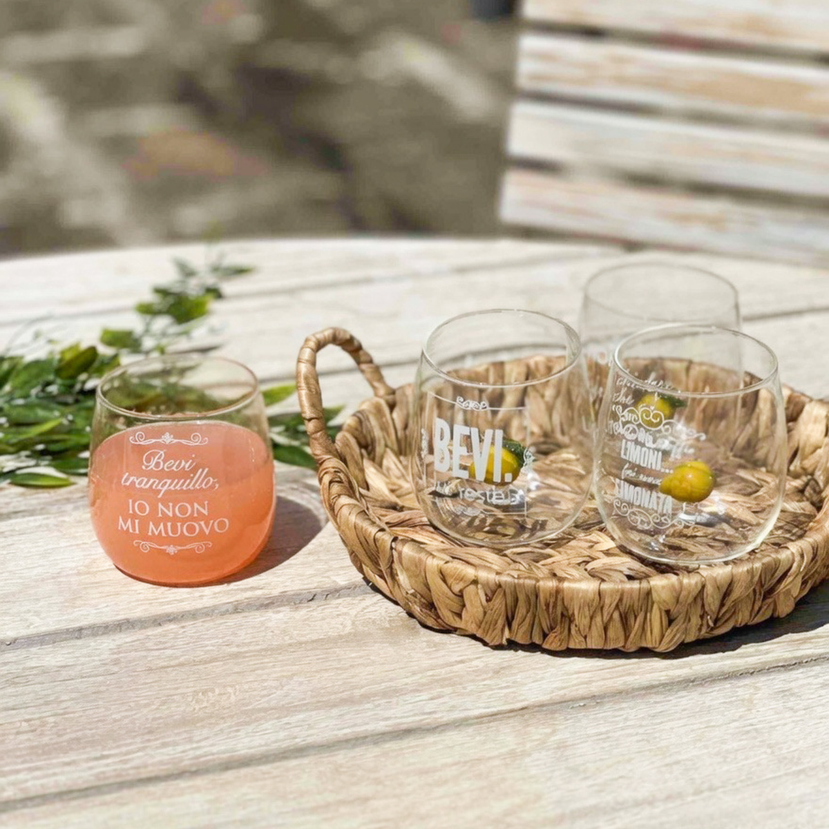 Set 4 Bicchieri Limòra Tumbler con Limone 3D e Frasi Divertenti