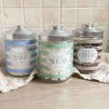 Set of 3 Airtight Glass Jars with Vintage Labels – Salt, Sugar, Coffee