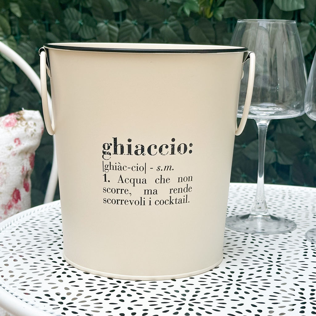 Secchiello per ghiaccio in ferro smaltato beige Vocabulary