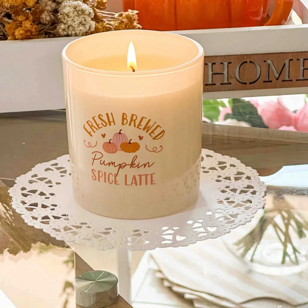 Candela Sienna – in Vasetto di Vetro Decorato