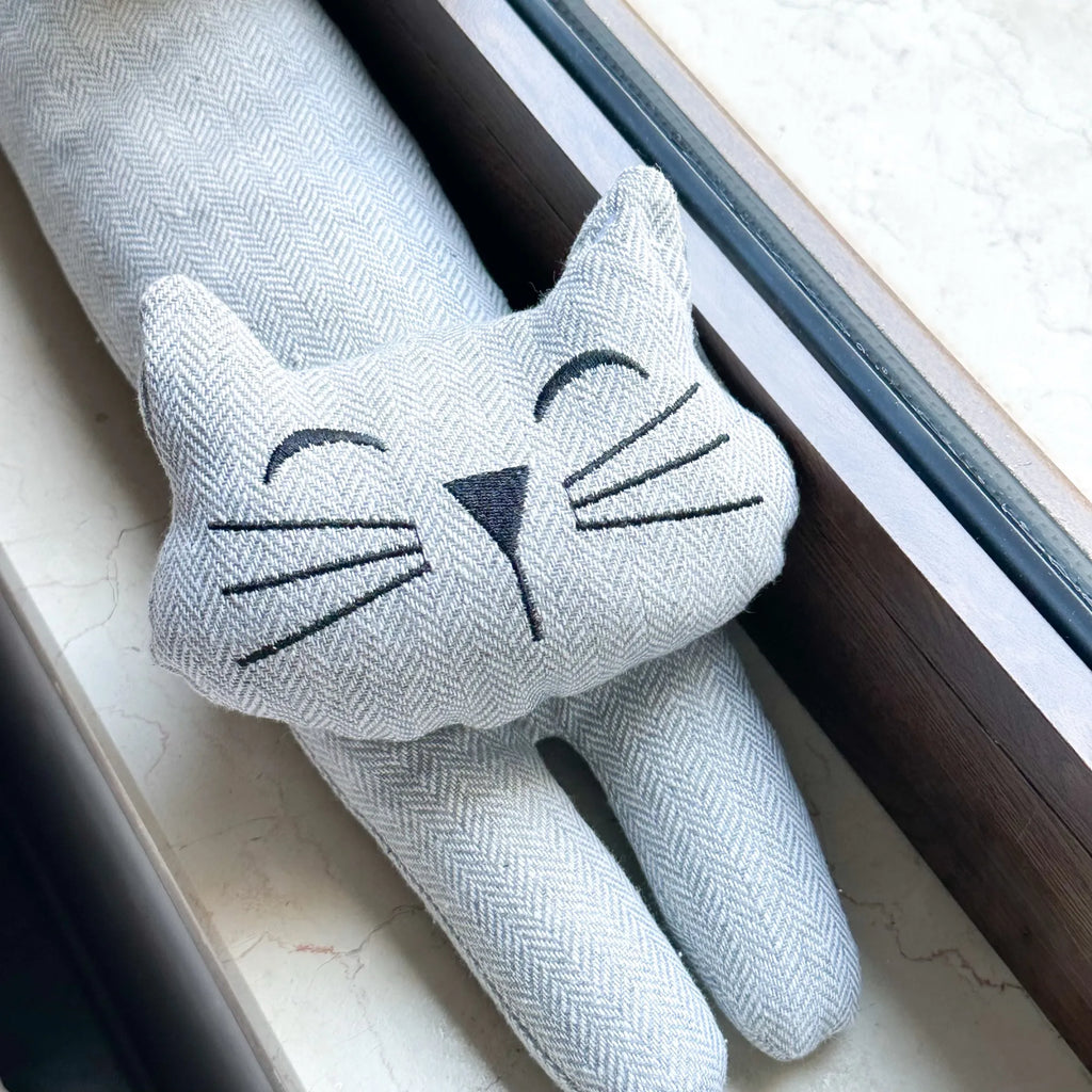 Matisse – Paraspiffero gatto e fermaporta in tessuto scozzese