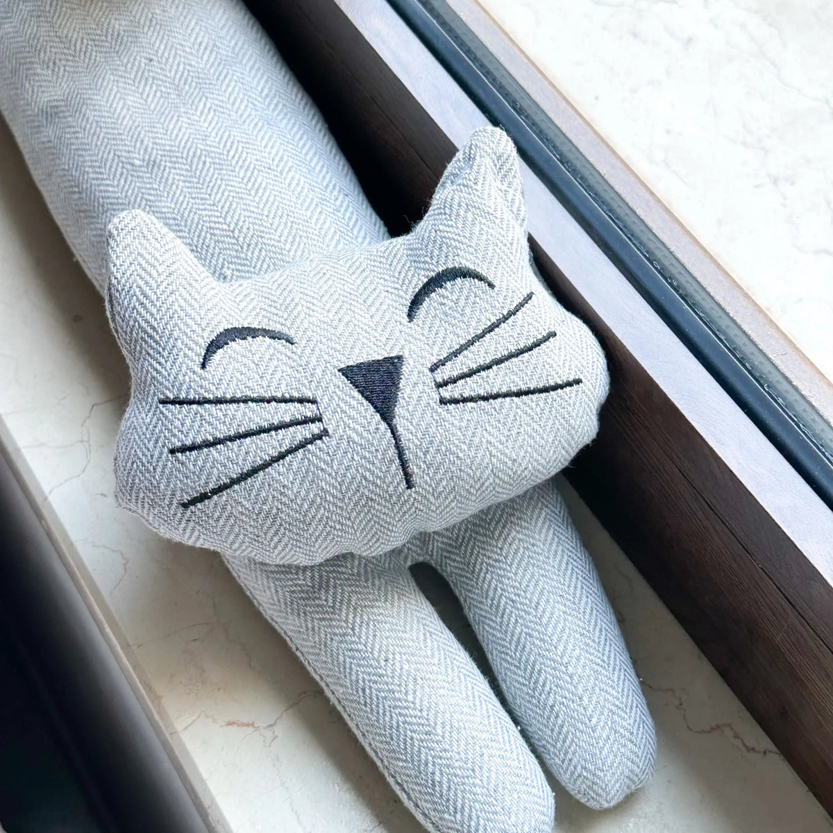 Matisse – Paraspiffero gatto e fermaporta in tessuto scozzese
