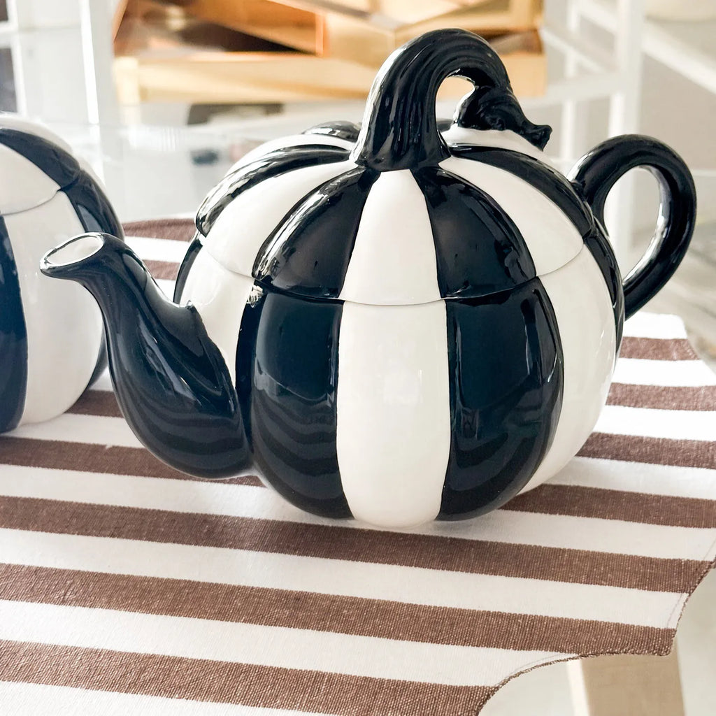 Hand-Painted Ceramic Pumpkin Teapot