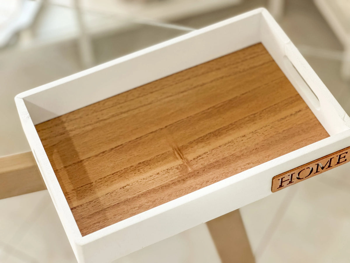 Vassoio Home – Legno Bianco con Manici Ergonomici