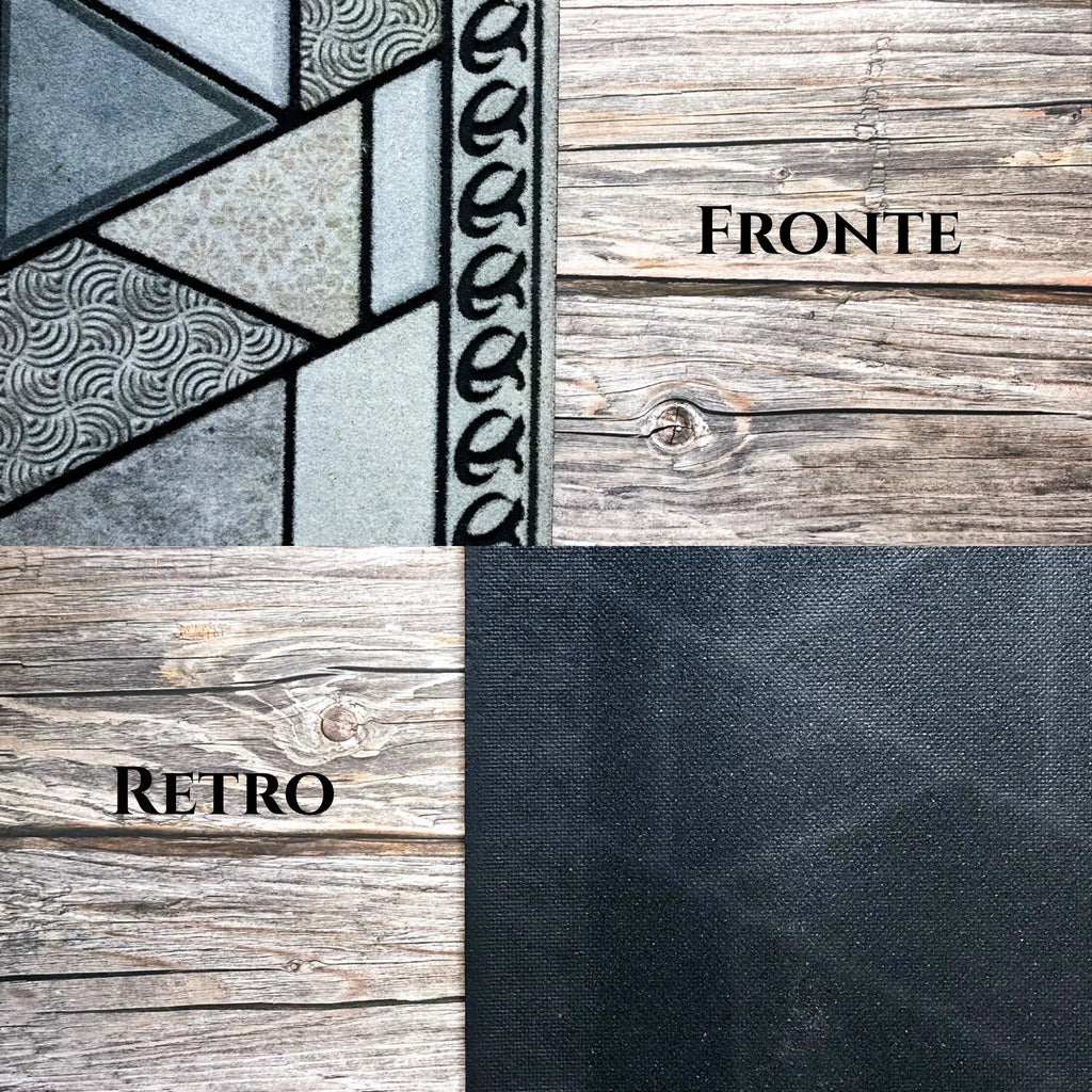 Zerbino Essential Grigio – Feltro Doppio con Decoro Geometrico e Fondo Antiscivolo