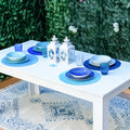 Servizio di Piatti Baita in Porcellana 18 Pezzi – Estivo Stile Moderno - Colore Blu Mare
