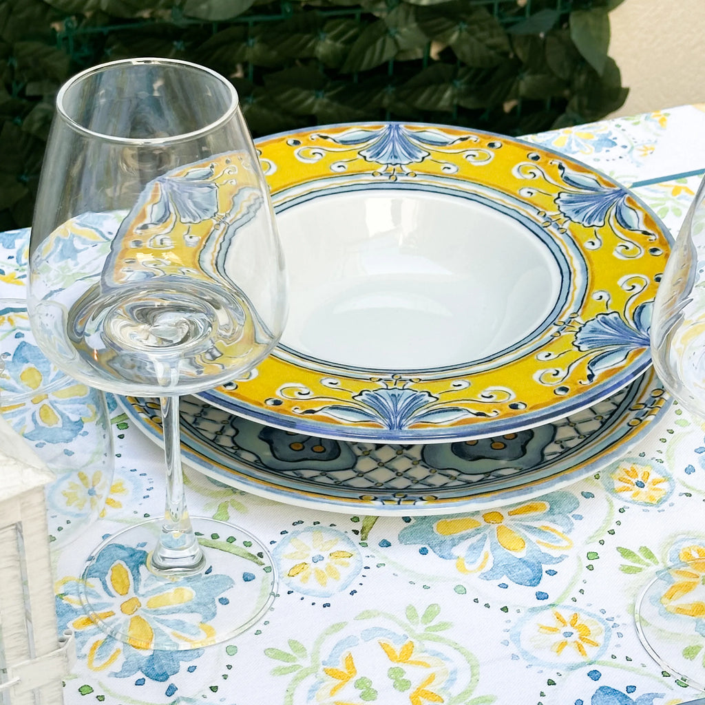 Servizio Piatti Positano da 12 Pezzi in porcellana Stile Mediterraneo