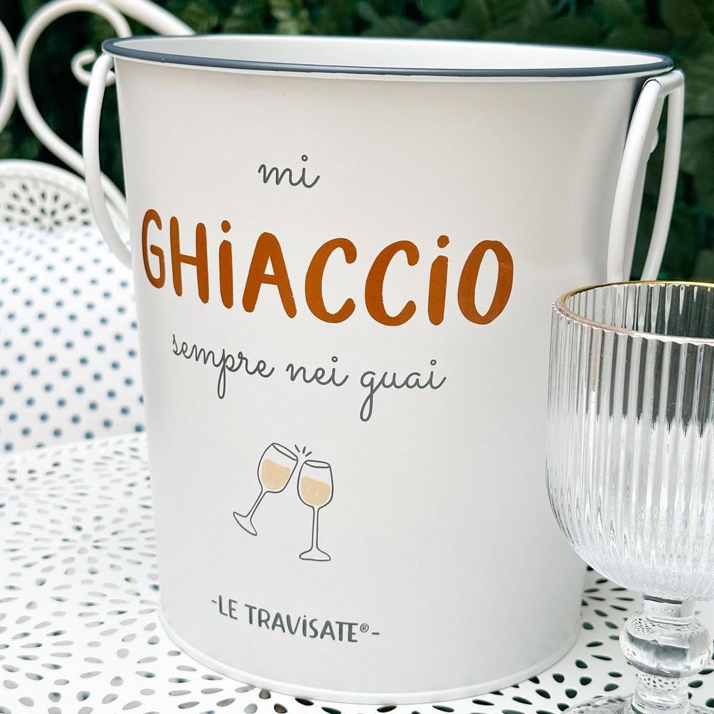Secchiello del Ghiaccio in ferro bianco