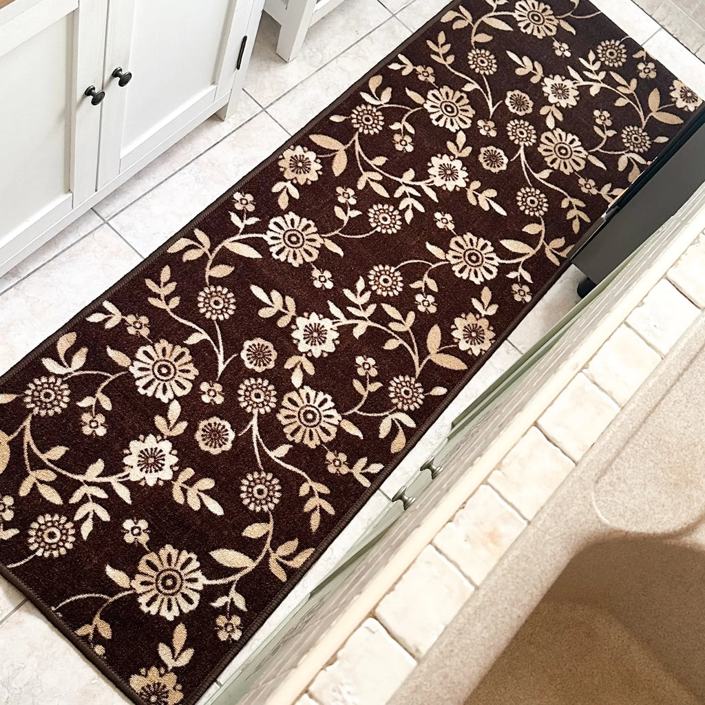 Tappeto Poker antiscivolo floreale 50 × 180 cm