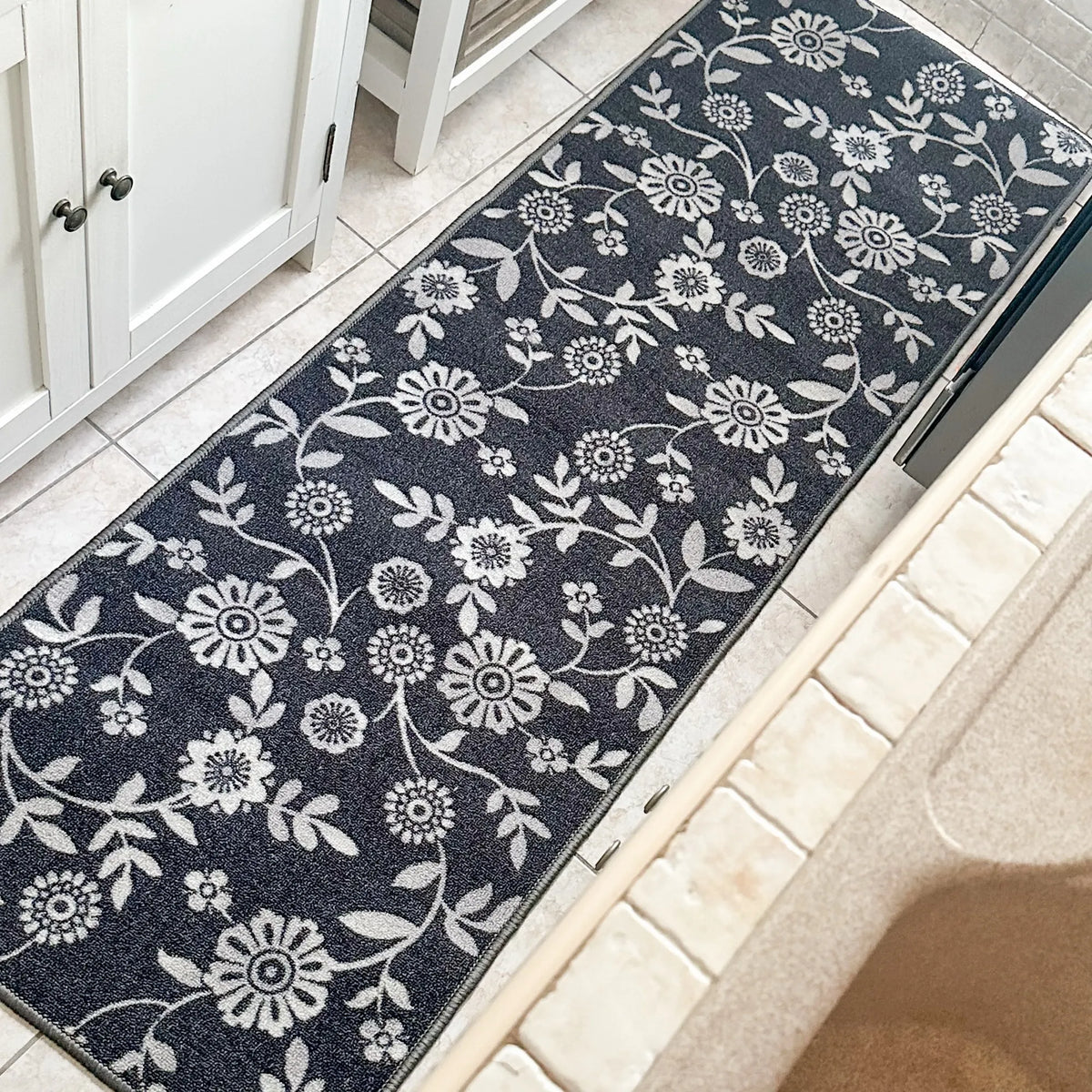 Tappeto Poker antiscivolo floreale 50 × 180 cm